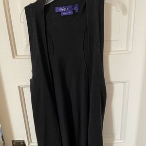 Long black button up cotton vest